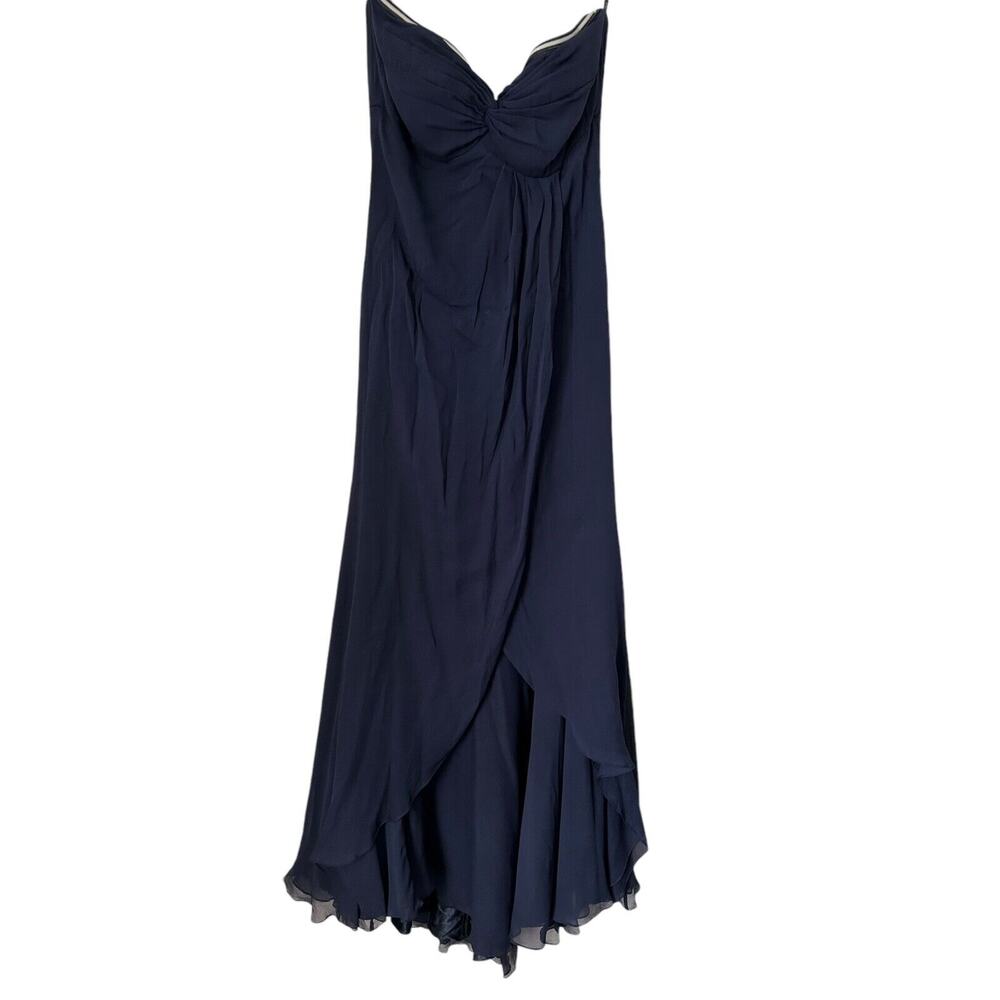 Jenny Yoo Bridemaids‎ Dress Size 6 Blue Aidan Convertible Strapless Silk Gown